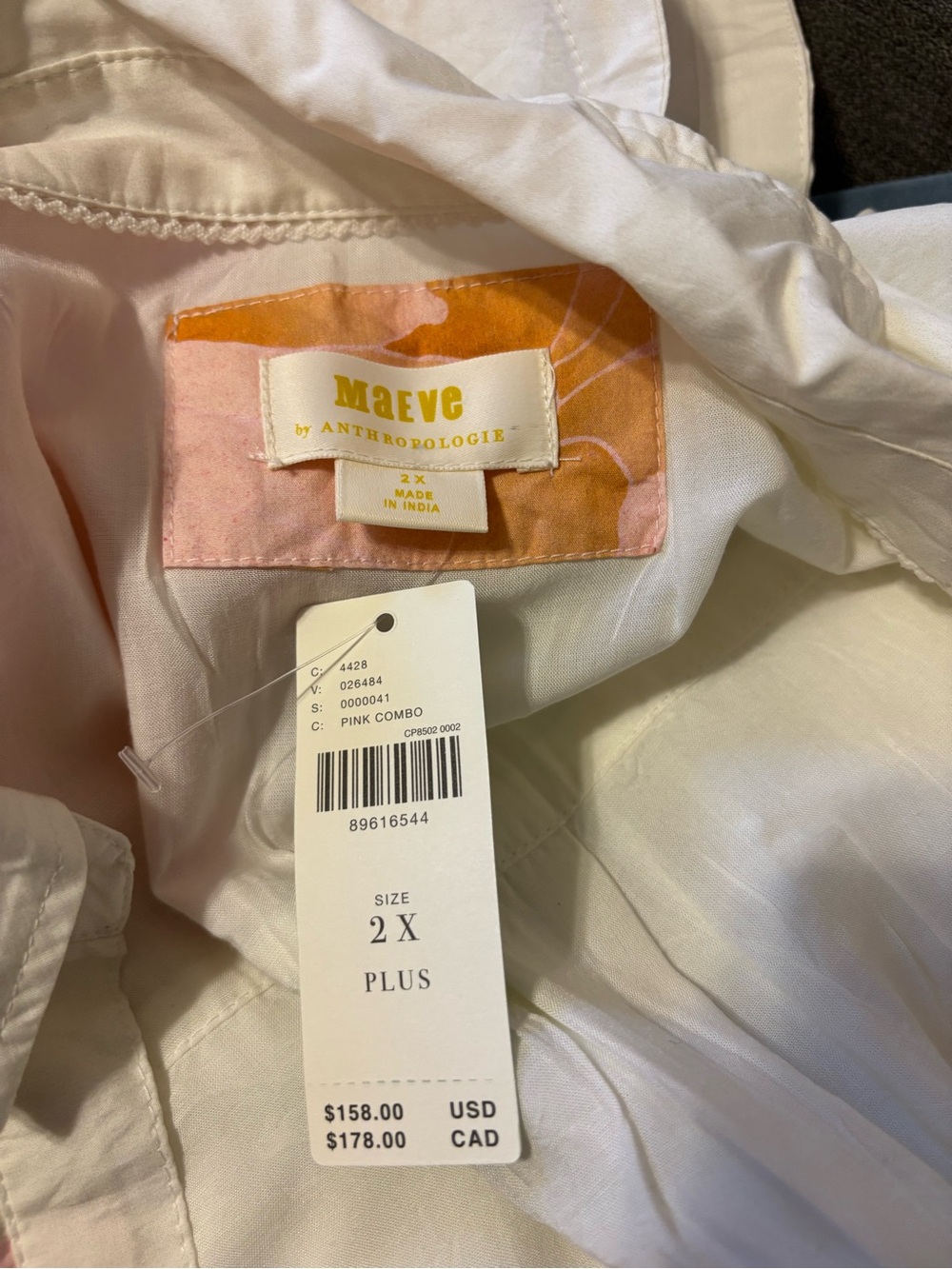 Maeve by Anthropologie White Dress - Pink Combo